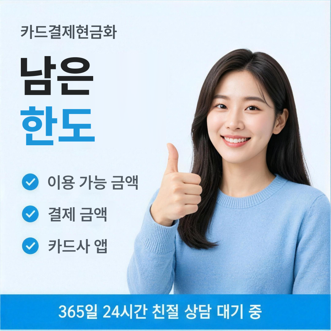 다음머니 카드결제현금화 남은 한도 확인 안내 배너 이미지